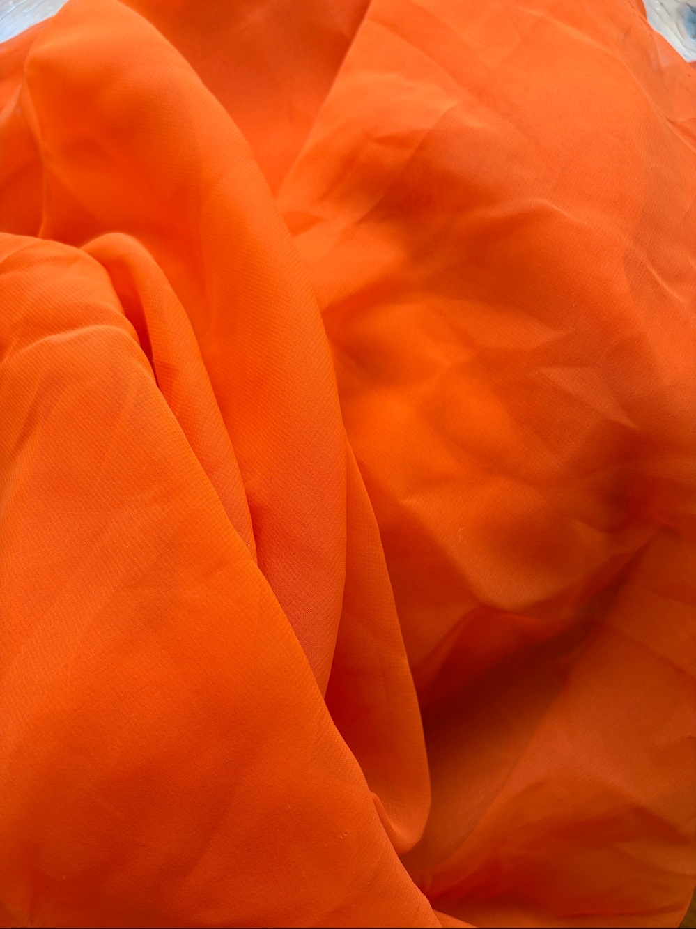 Fabric 44” x 100” Sheer Orange Chiffon Lightweight Fabric